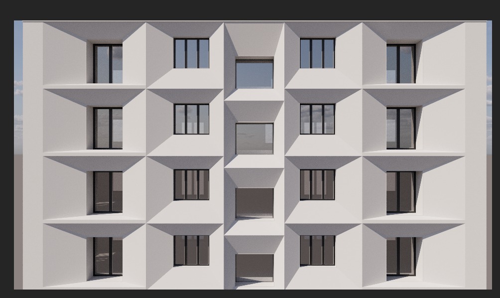 Fachada propuesta en blanco