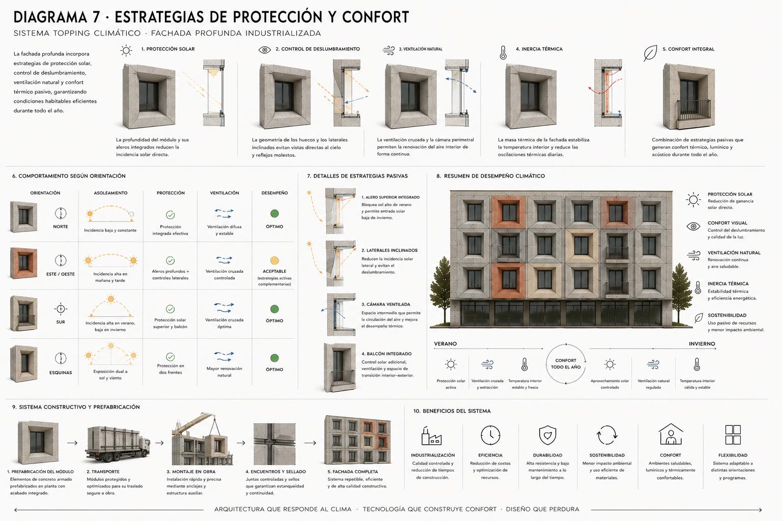 Diagrama 7 sobre estrategias de protección y confort