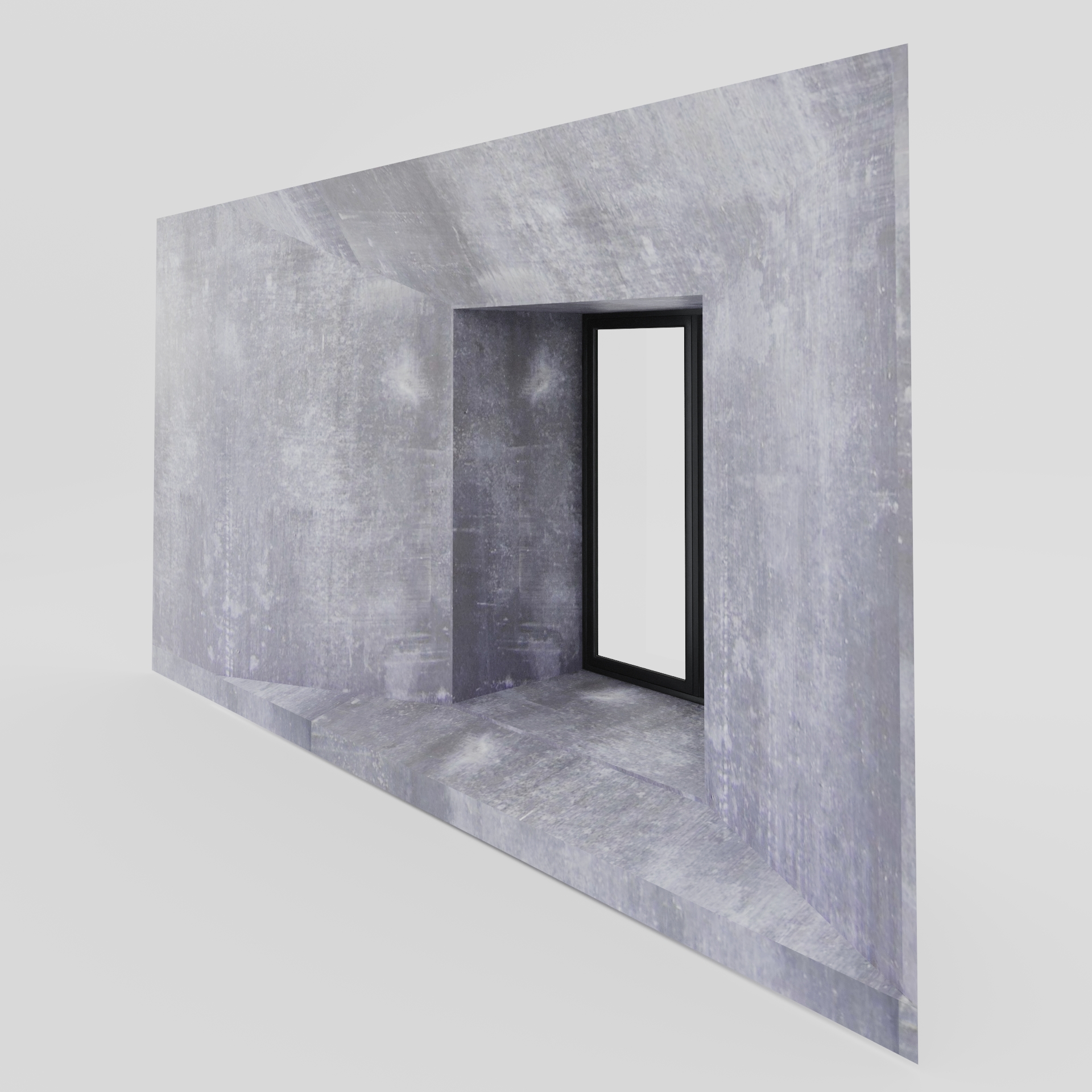 Ventana Kömmerling montada dentro del hueco técnico de la fachada